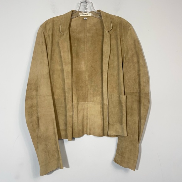 Anthropologie Jackett…etc. Genuine Suede Leather Open Front Jacket Blazer Boho M - Picture 5 of 16